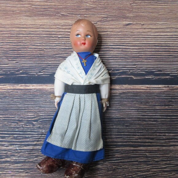 Set of 4 Antique Vintage Dolls 7 to 10.5" tall 1950s/1960s - Picture 10 of 11